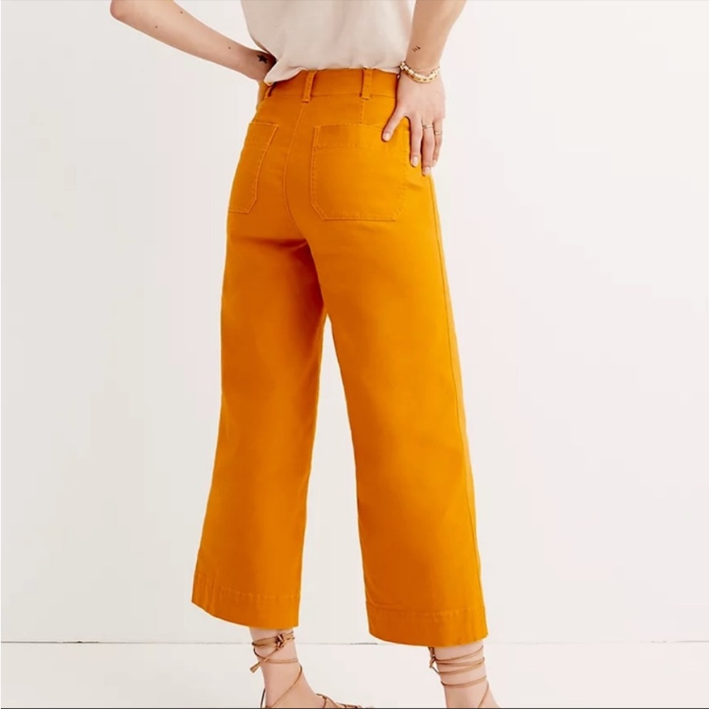 madewell mustard yellow wide leg jeans